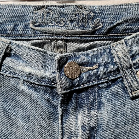 Miss Me Marilyn 26 Bootcut Patchwork Boho Cottagecore Indie Distressed Blue Jean - Picture 4 of 16